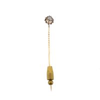 Gold lapel pin with diamond; approx. 0.10 ct.