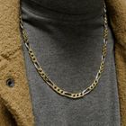 Image 9 of Two-tone solid gold Figaro link chain