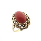 Image 1 of Gold ring with red coral | Vintage