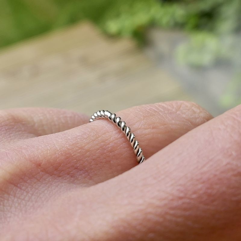 Image 6 of White gold twisted sliding ring