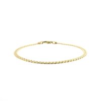Gold flat gourmet link bracelet | 20 cm