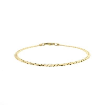 Gold flat gourmet link bracelet | 20 cm Image 1 of Gold flat gourmet link bracelet | 20 cm