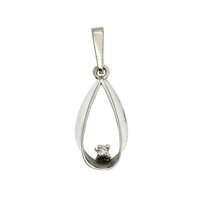 Image 1 of White gold pendant with diamond 0.025 ct.