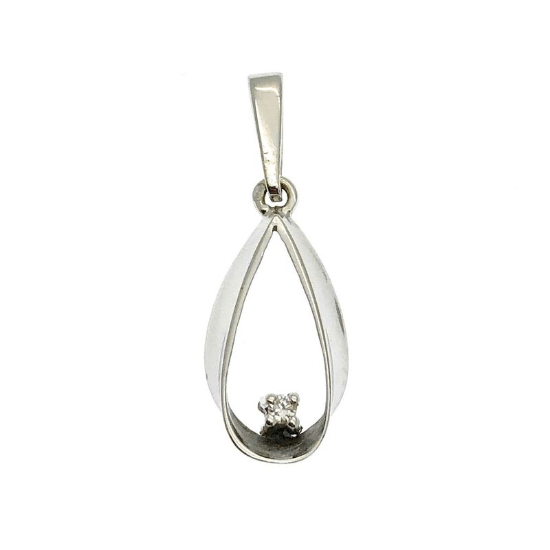 Image 1 of White gold pendant with diamond 0.025 ct.