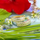 Image 2 of Gold semicircular earrings with zirconia