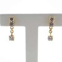 22 Carat gold Oriental stud earrings with zirconia