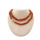 Image 1 of Carnelian bead necklace with gold clasp | 80 cm