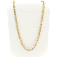 Two-tone gold navy link necklace; Men's | 71.5 cm