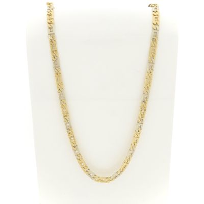 Image 1 of Two-tone gold navy link necklace; Men's | 71.5 cm