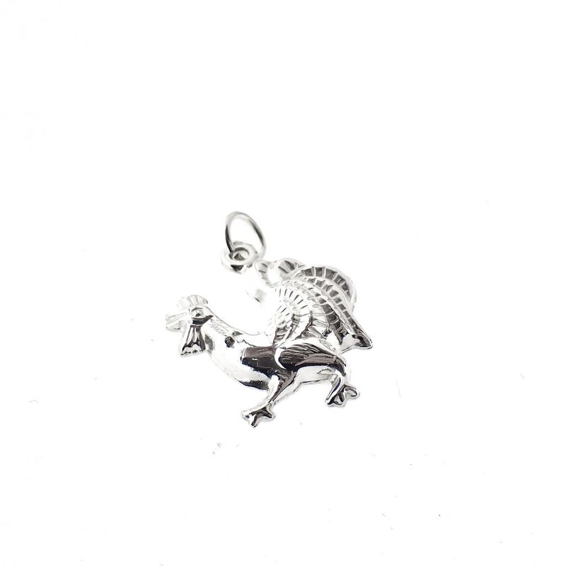 Image 3 of Silver charm; Rooster
