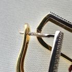 Image 5 of Gold stud earrings with pavé set with diamonds