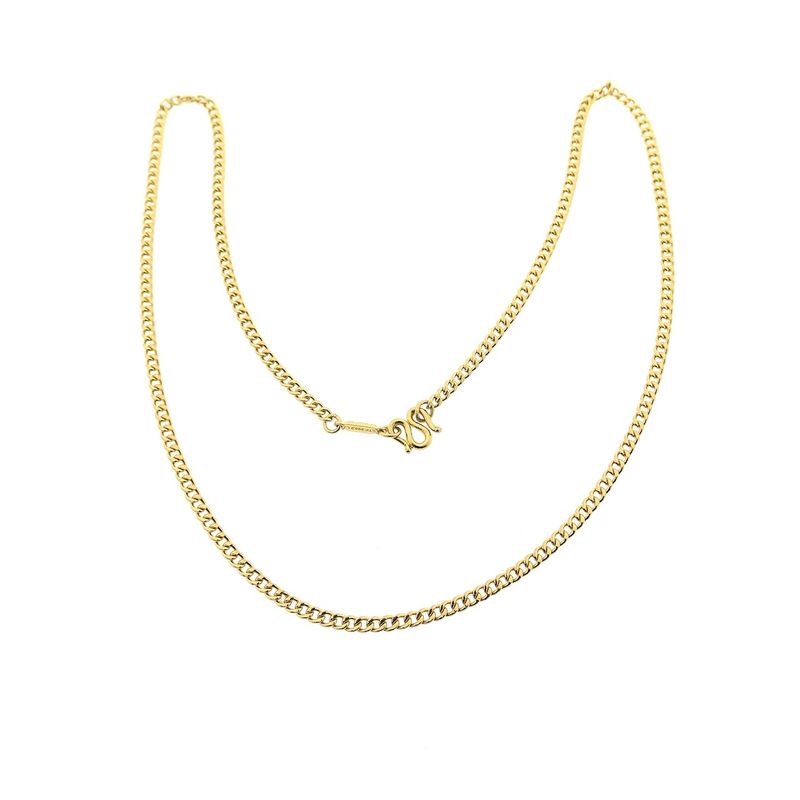 Image 6 of 24K Exclusive gold gourmet link chain with a traditional S-shaped clasp | 50 cm
