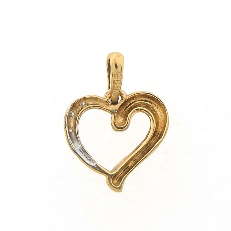 Image 5 of Gold heart pendant with diamonds | 0.015 ct.
