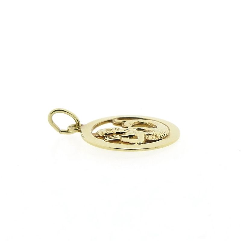Image 4 of Gold zodiac sign pendant; Aquarius