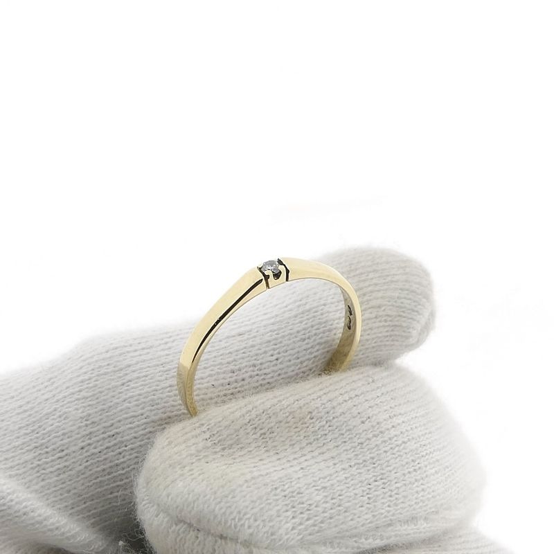 Image 7 of Gold solitaire ring with diamond | 0.02 ct.