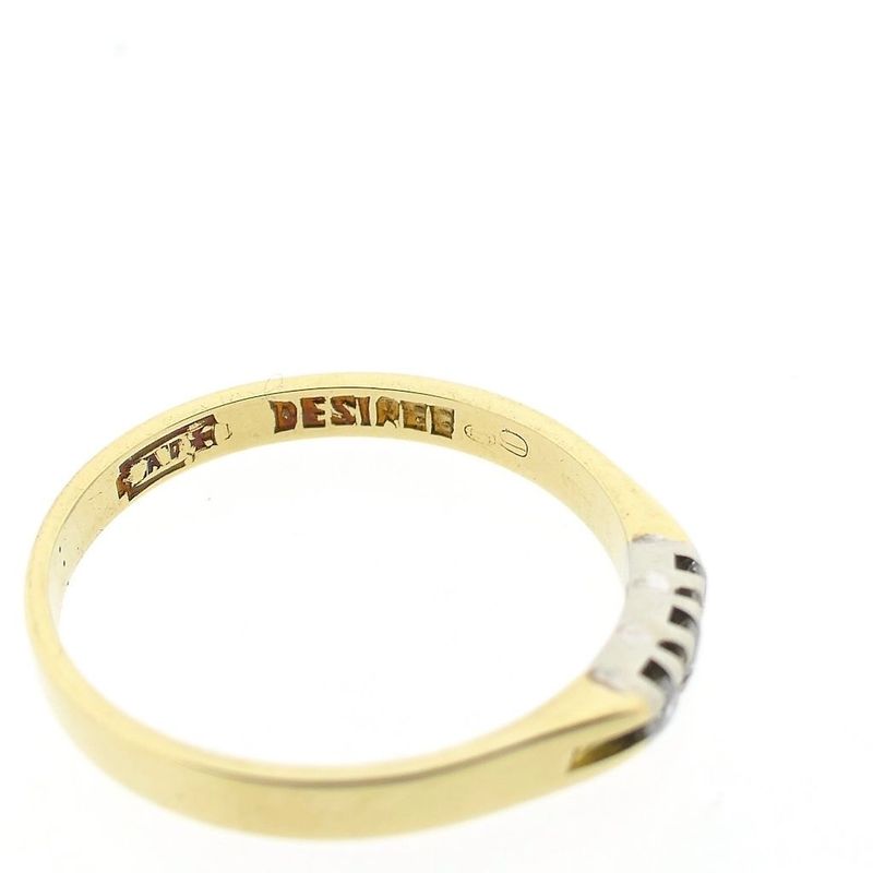 Image 6 of Gold ring with diamonds; 0.075 ct.