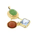 Image 4 of Vintage gold pendant with cluster of gemstones