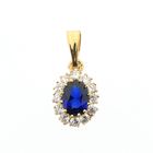 Image 1 of 18K gold pendant with synthetic sapphire and zirconia