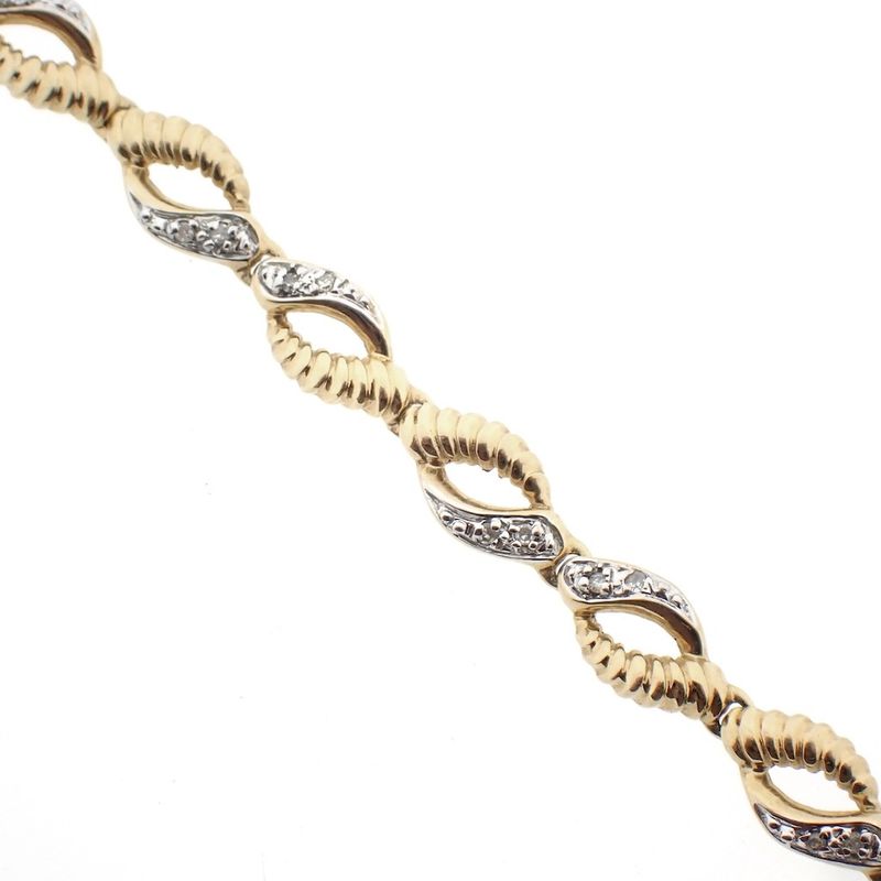 Image 3 of Two-tone gold link bracelet with 0.16 ct. diamonds | 18 cm