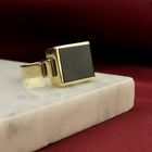 Image 10 of Gold signet ring with onyx