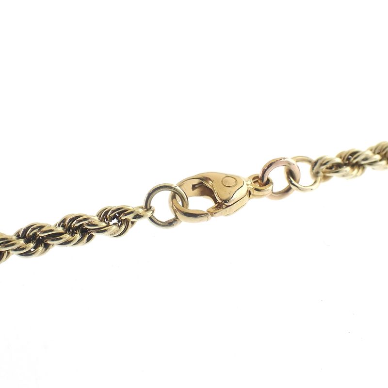 Image 4 of Gold long twisted link necklace | 72 cm