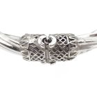 Image 4 of Silver clamp bracelet with decorated ends | Ø 60