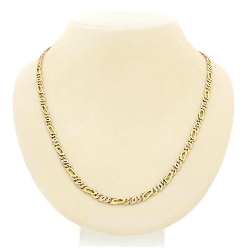 Image 1 of Two-tone gold fantasy link chain | 61.5 cm