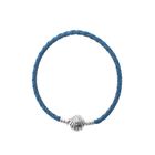Image 3 of Pandora Moments turquoise braided leather bracelet with shell clasp; Silver; | 20 cm