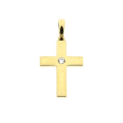 Image 1 of Gold cross with zirconia