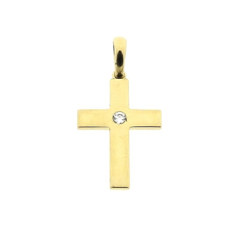 Image 1 of Gold cross with zirconia