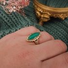 Image 4 of 18-karat gold women's ring with malachite and diamonds | 0.04 ct.