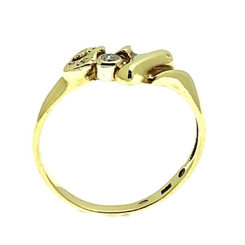 Image 4 of Golden fantasy ring with diamond 0.02 ct.