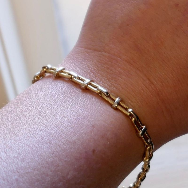 Image 7 of Bicolor Gold Fantasy Link Bracelet