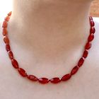 Image 2 of Carnelian bead necklace with gold decorative clasp