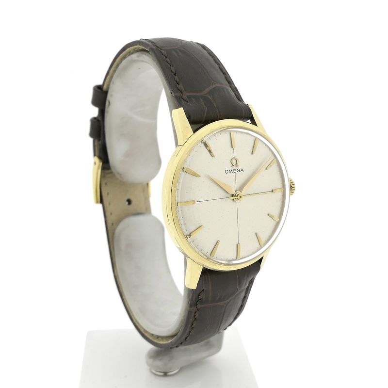 Image 3 of Omega Geneva 'Zephyr Dial' 14720 2; Vintage 18k gold watch