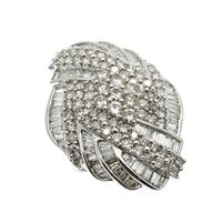 Exclusive cluster cocktail ring with diamond; baguette and brilliant cut 5.00 ct