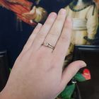 Image 4 of Two-tone gold subtle ring with diamond; 0.04 ct.