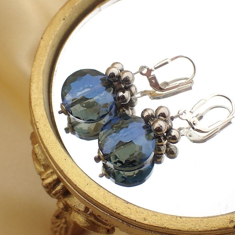 Image 6 of Silver earrings with blue stones