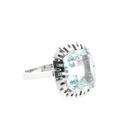 Image 4 of 14K White Gold Ring with Light Blue Zirconia; Size 17.5