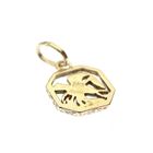 Image 5 of Gold zodiac sign pendant; Cancer