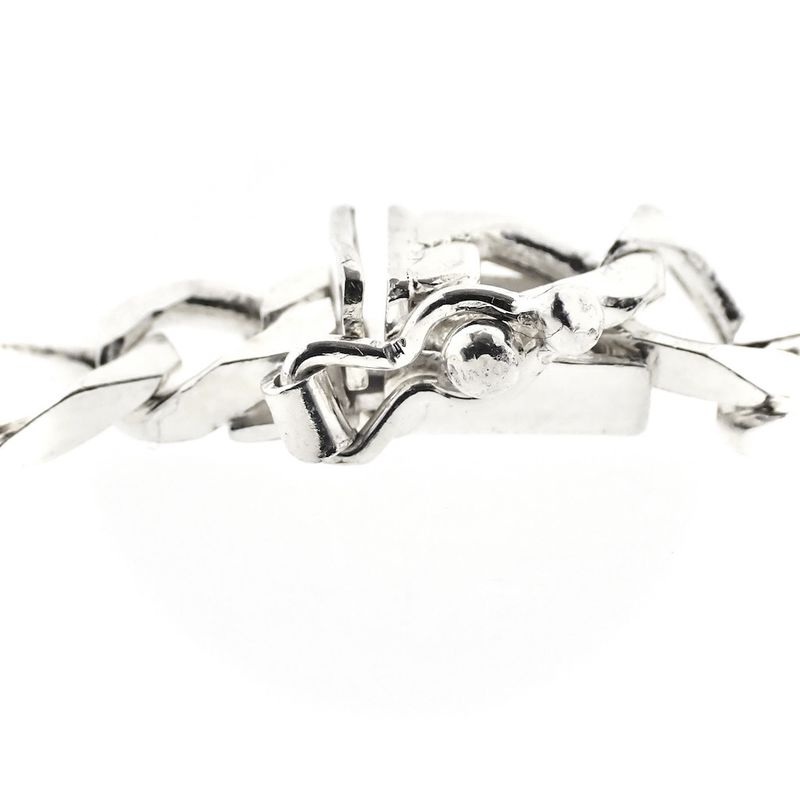 Image 6 of Silver gourmet link bracelet with two-tone plate | 21 cm