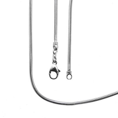 White gold snake link chain; 43 cm Image 1 of White gold snake link chain; 43 cm