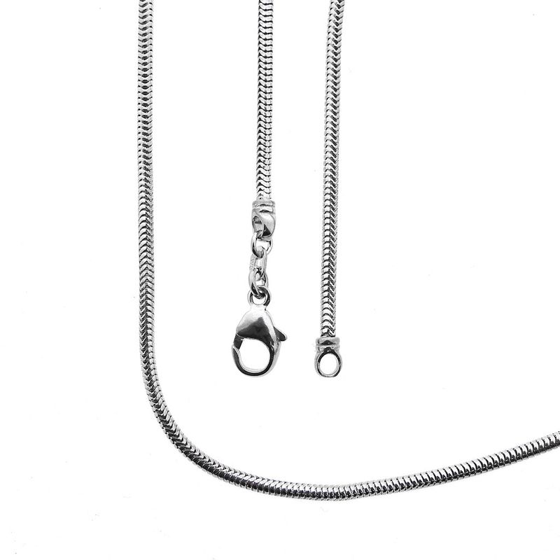 Image 1 of White gold snake link chain; 43 cm