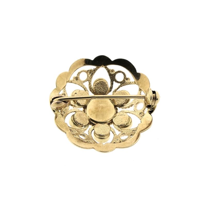 Image 1 of Vintage gold brooch/pendant with garnet