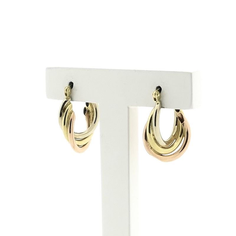 Image 4 of Tricolor gold earrings | Ø 14.3 mm