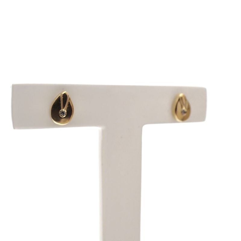 Image 1 of Gold stud earrings with zirconia