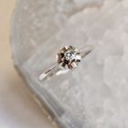 Image 2 of White gold solitaire ring with diamond | 0.10 ct.