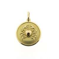 18K Gold Zodiac Sign Pendant; Cancer