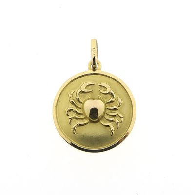 Image 1 of 18K Gold Zodiac Sign Pendant; Cancer
