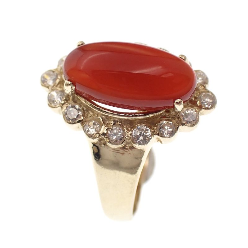 Image 6 of Gold ring with fire opal and zirconia